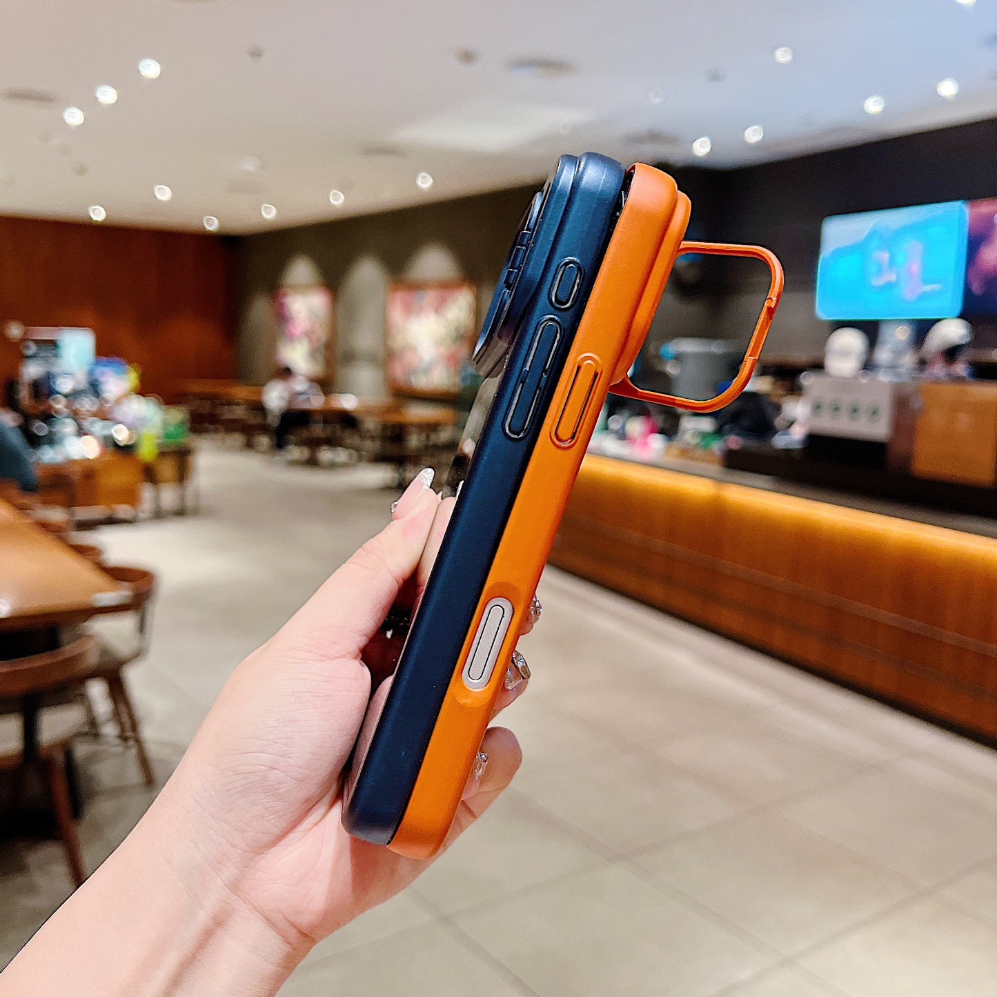 LuxuryKase Premium Glass Case | Built-in Camera Stand | Hard PC & Glass | MagSafe Compatible | Raised Edges for Camera & Screen Protection | Shockproof Design For iPhone