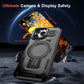 LuxuryKase Rugged Shockproof Magnetic Case with Kickstand | Dual Layer TPU+PC Protection | Mag-Safe Compatible | Camera Guard | Extreme Drop Resistance For iPhone Series