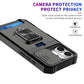 LuxuryKase Shockproof Armor Case | Slide Camera Cover | Hidden Card Slot | Rotating Ring Kickstand | Magnetic Car Mount Support | Military Grade Protection For iPhone & Samsung