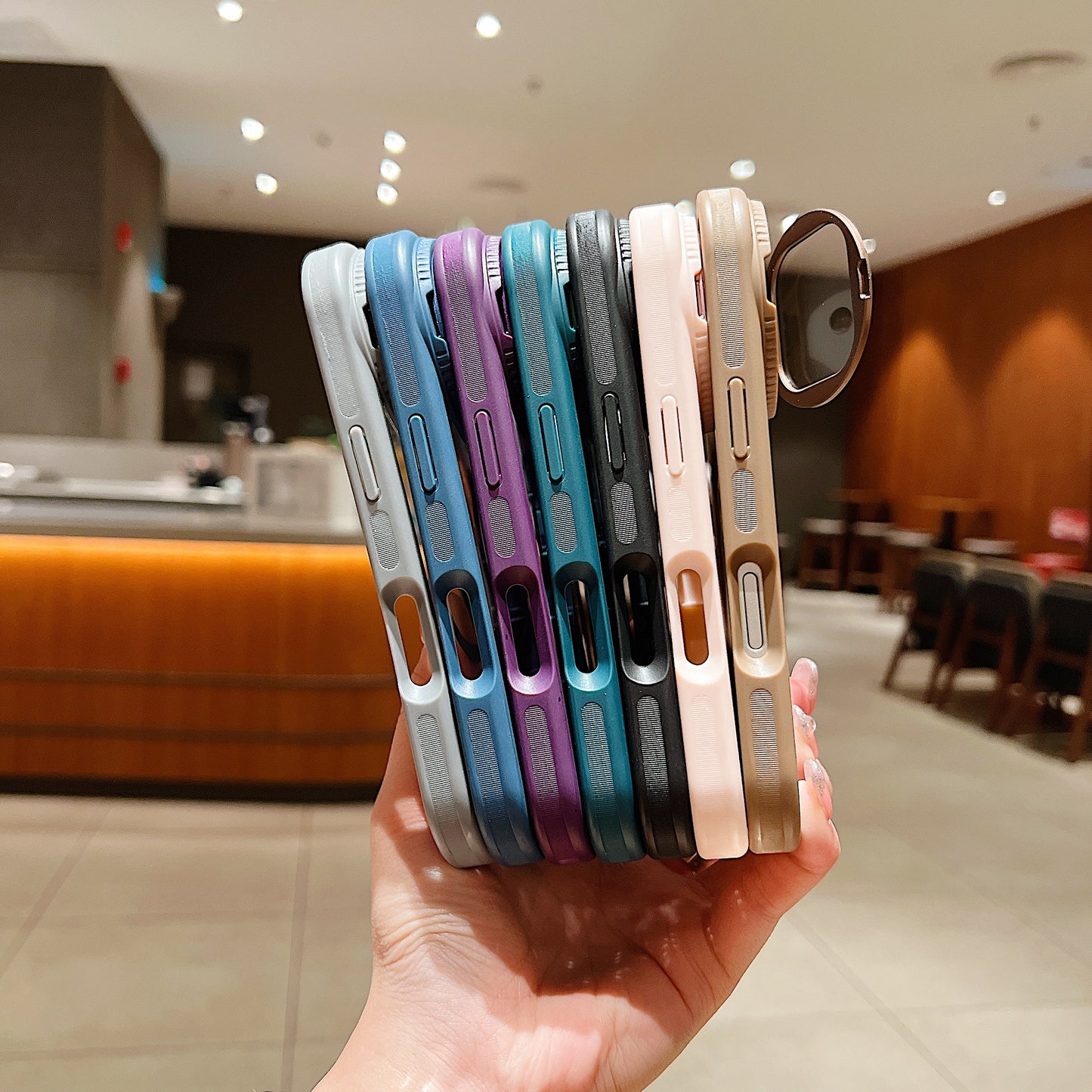 LuxuryKase Magnetic Transparent Back Case | Shockproof Hard PC Bumper Cover with Camera Lens Guard Kickstand | Mag-Safe Support For iPhone