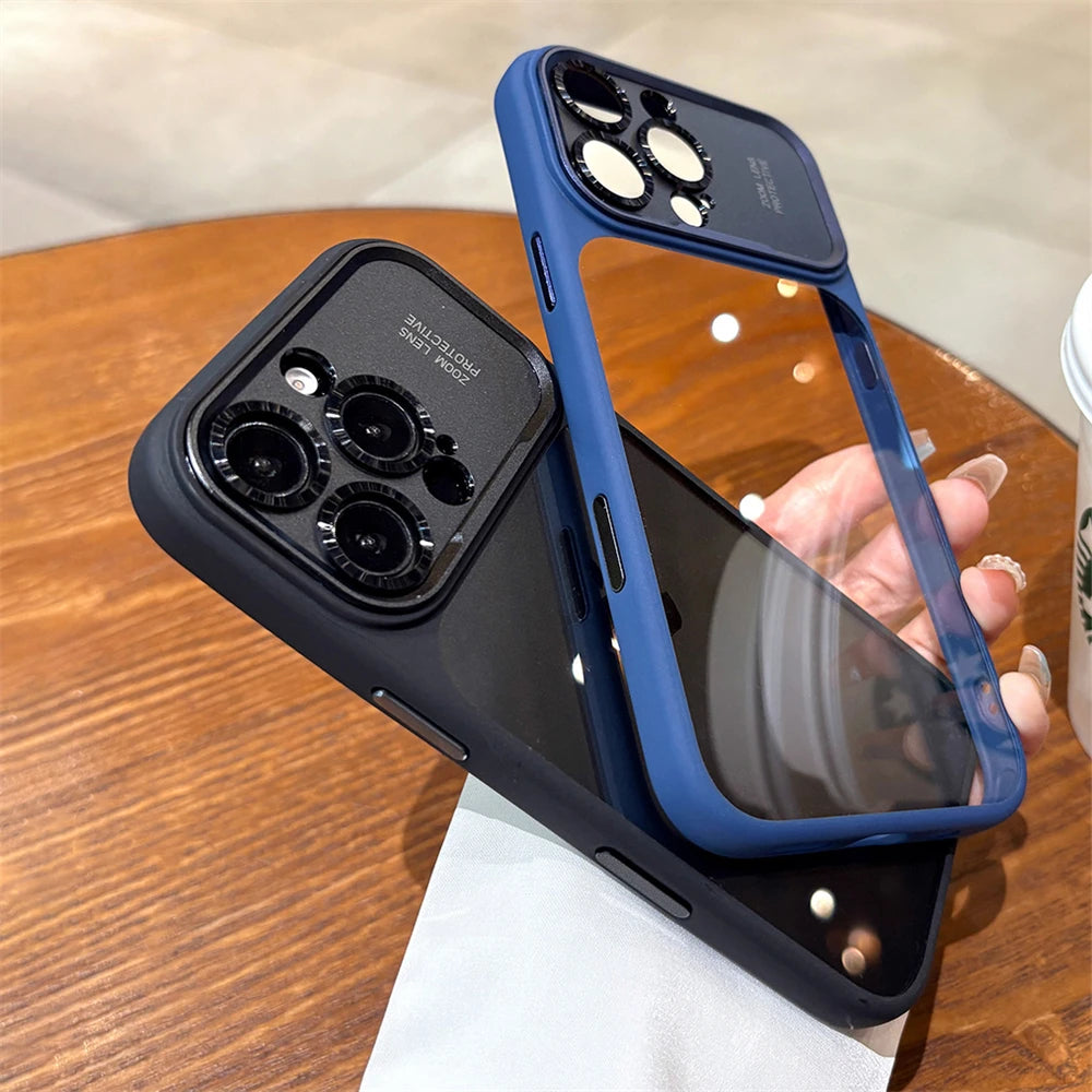 LuxuryKase Crystal Clear Shockproof Protective Case | Enhanced Camera Lens Guard | Slim Design | Anti-Yellow | Hard Bumper Back Cover For iPhone