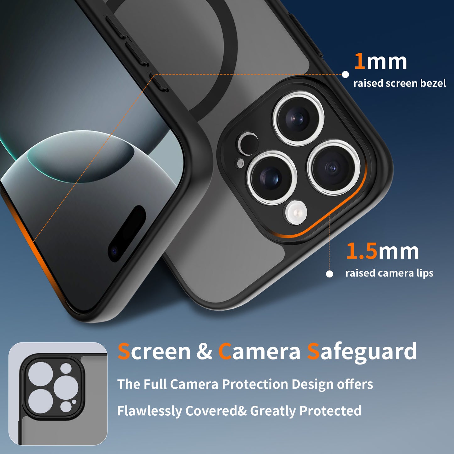 LuxuryKase Hybrid Shockproof Translucent Case | Matte Frosted Hard Back with Soft Edges | Full Camera Protection Bumper | Compatible with MagSafe | TPU & PC For iPhone & Samsung Series