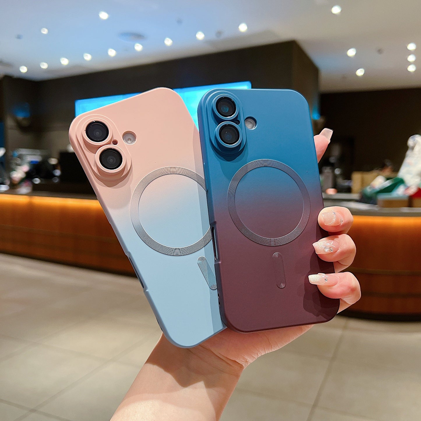 LuxuryKase Gradient Compatible Case for iPhone 16 | Soft Silicone Shockproof Cover with Camera Protection | Slim Lightweight Design | Smooth Touch & Durable