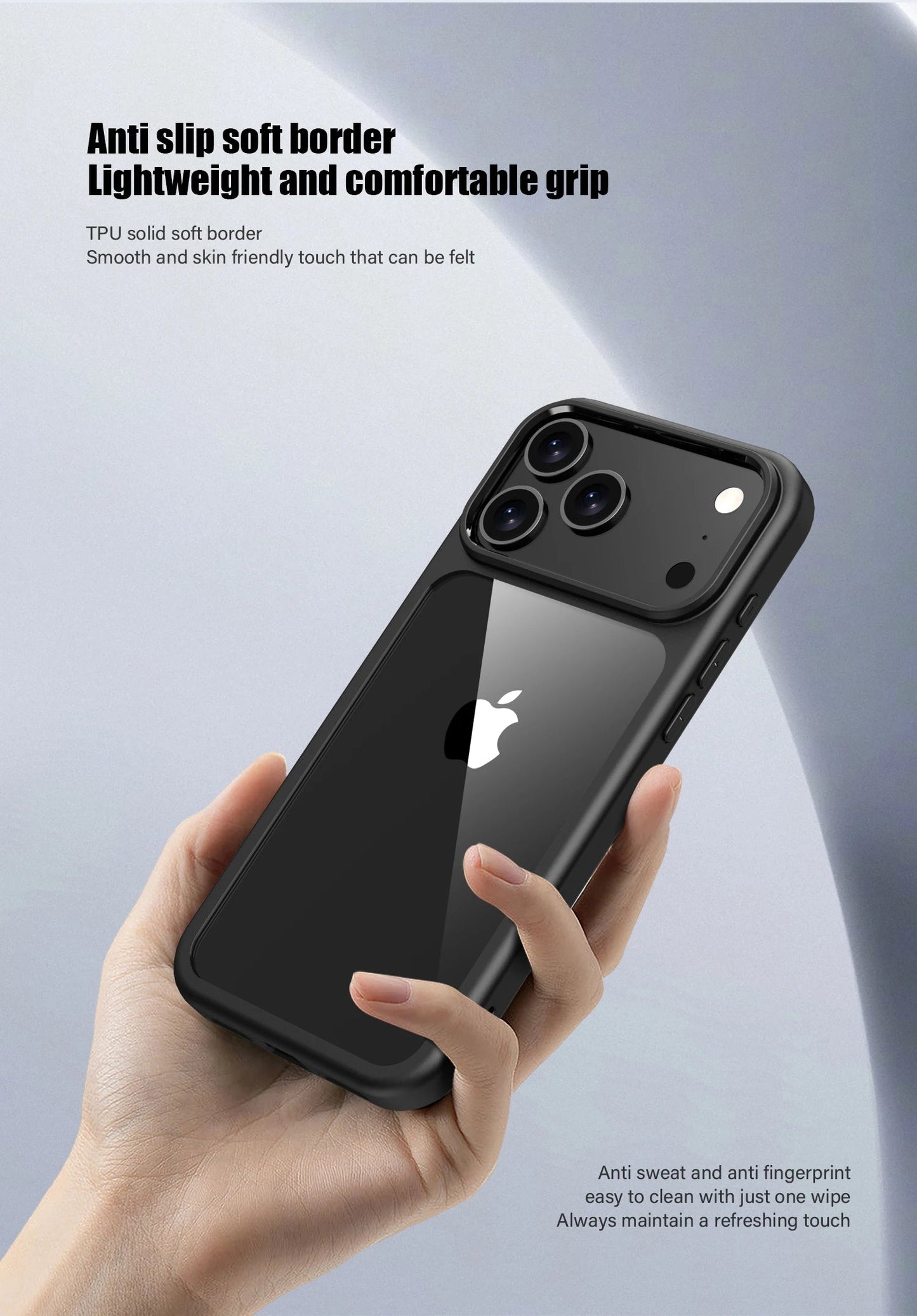 LuxuryKase Hybrid Transparent Shockproof Case | Reinforced Airbag Corners | Soft TPU Frame | Clear Hard PC Back | Anti-Yellowing | Slim Bumper Cover For iPhone