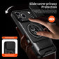 LuxuryKase Magnetic Armour Case | MagSafe Compatible | Sliding Camera Cover | 360° Finger Ring Holder | Built-In Bracket Stand | Hard PC Back & Soft TPU Bumper For iPhone & Samsung Series