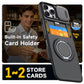 LuxuryKase Magnetic Card Holder Back Cover | Slide Camera Cover Protection | 360° Rotating & 120° Adjustable Kickstand | Shockproof Hard PC Back + Soft TPU Bumper For iPhone & Samsung Series