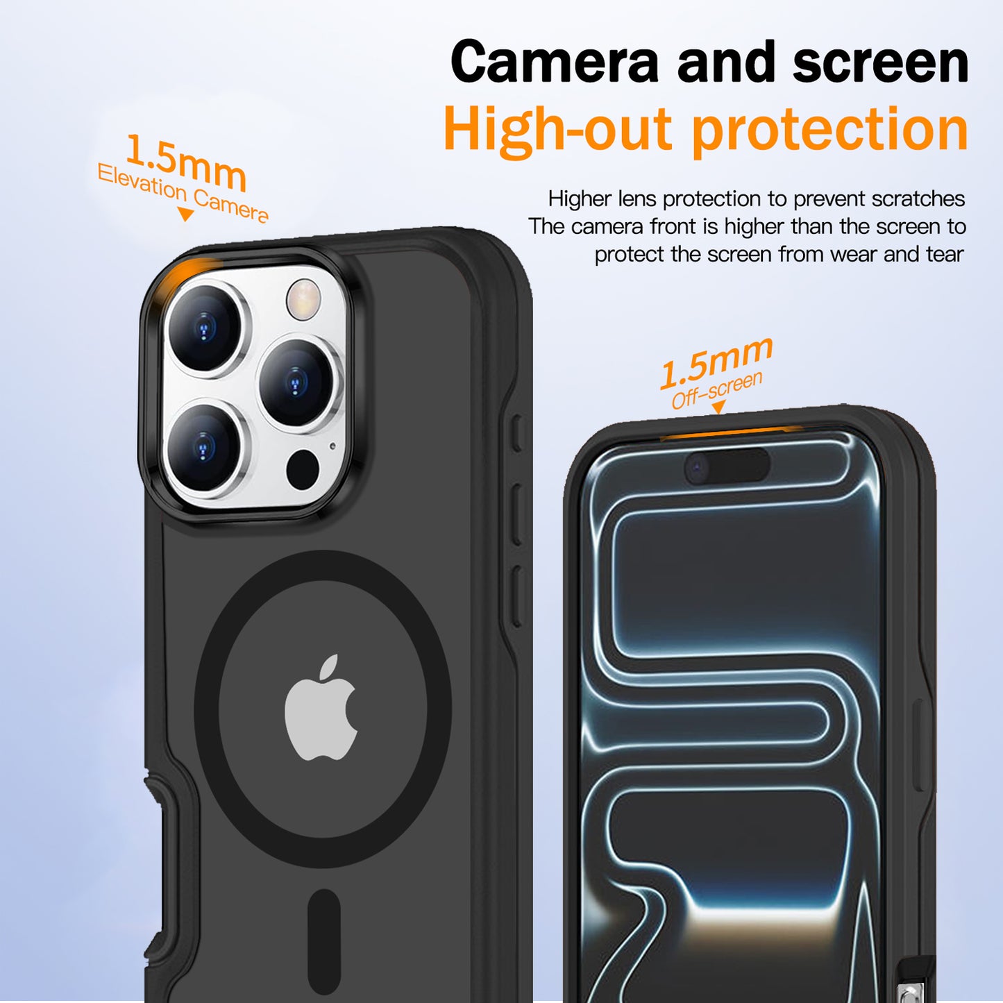 LuxuryKase Shockproof Transparent Matte Back Cover | Mag-Safe Compatible | Camera Protection | Soft TPU Edge | Anti-Yellowing For iPhone 16 & 17 Series
