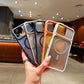 LuxuryKase Hybrid Clear Translucent Case | Matte Dotted Hard PC Back | TPU Textured Grip Frame | Metallic Buttons | Raised Camera Protection | MagSafe Compatible For iPhone