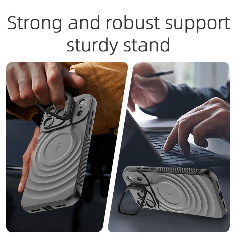 LuxuryKase Shockproof Case with Ripple Pattern | Inner Velvet Fabric Lining | Protective Cover & Wireless Charging Case for iPhone & Samsung Series