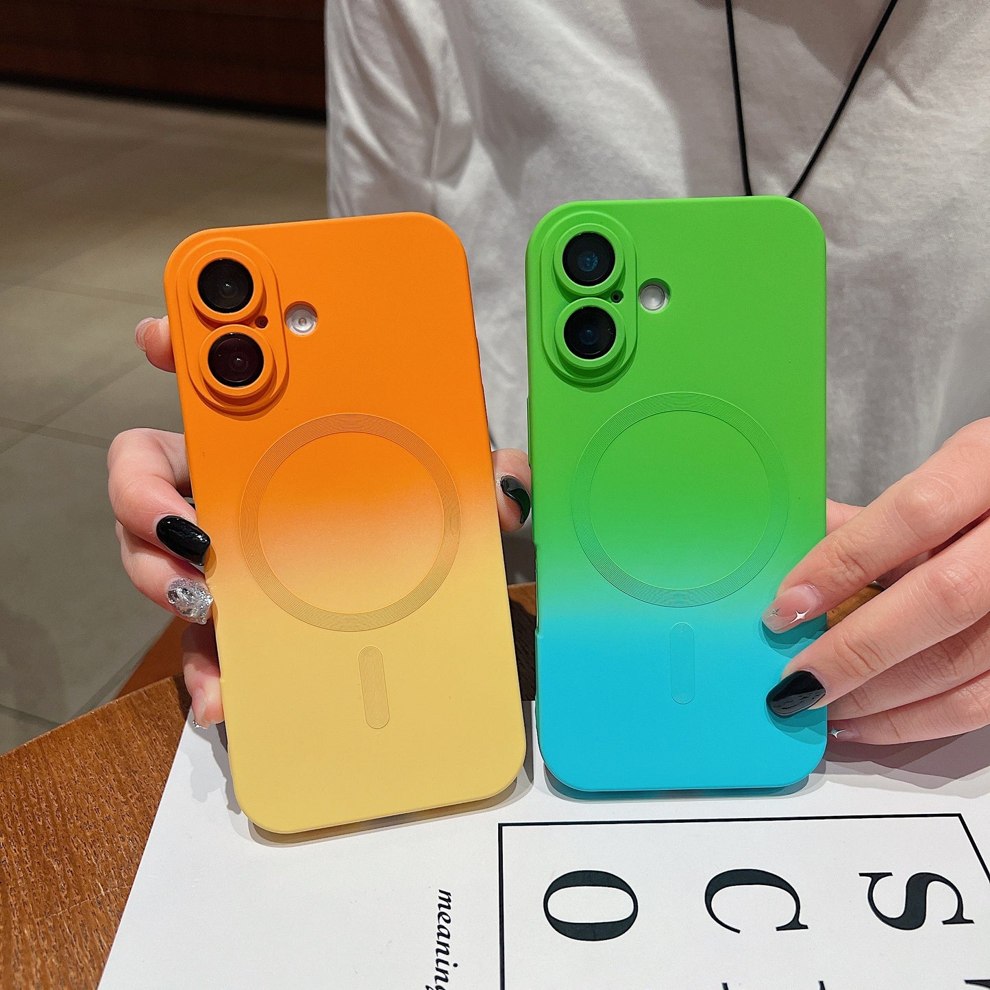 LuxuryKase Gradient Compatible Case for iPhone 16 | Soft Silicone Shockproof Cover with Camera Protection | Slim Lightweight Design | Smooth Touch & Durable