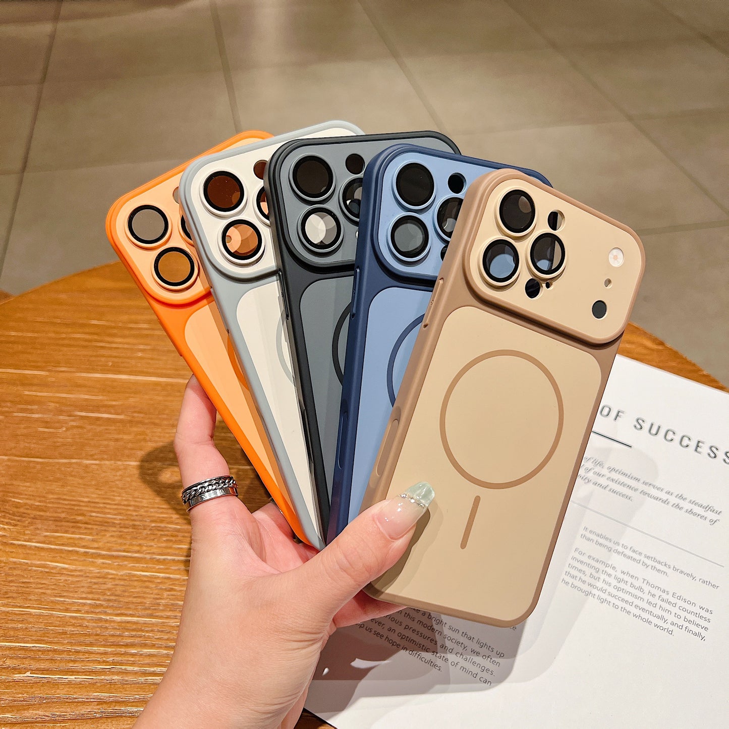 LuxuryKase Magnetic Converter Case | Built-in Camera Lens Protection | iPhone 17 Pro Series Inspired Camera Design | MagSafe Compatible | Dual-Tone Colour Finish For iPhone