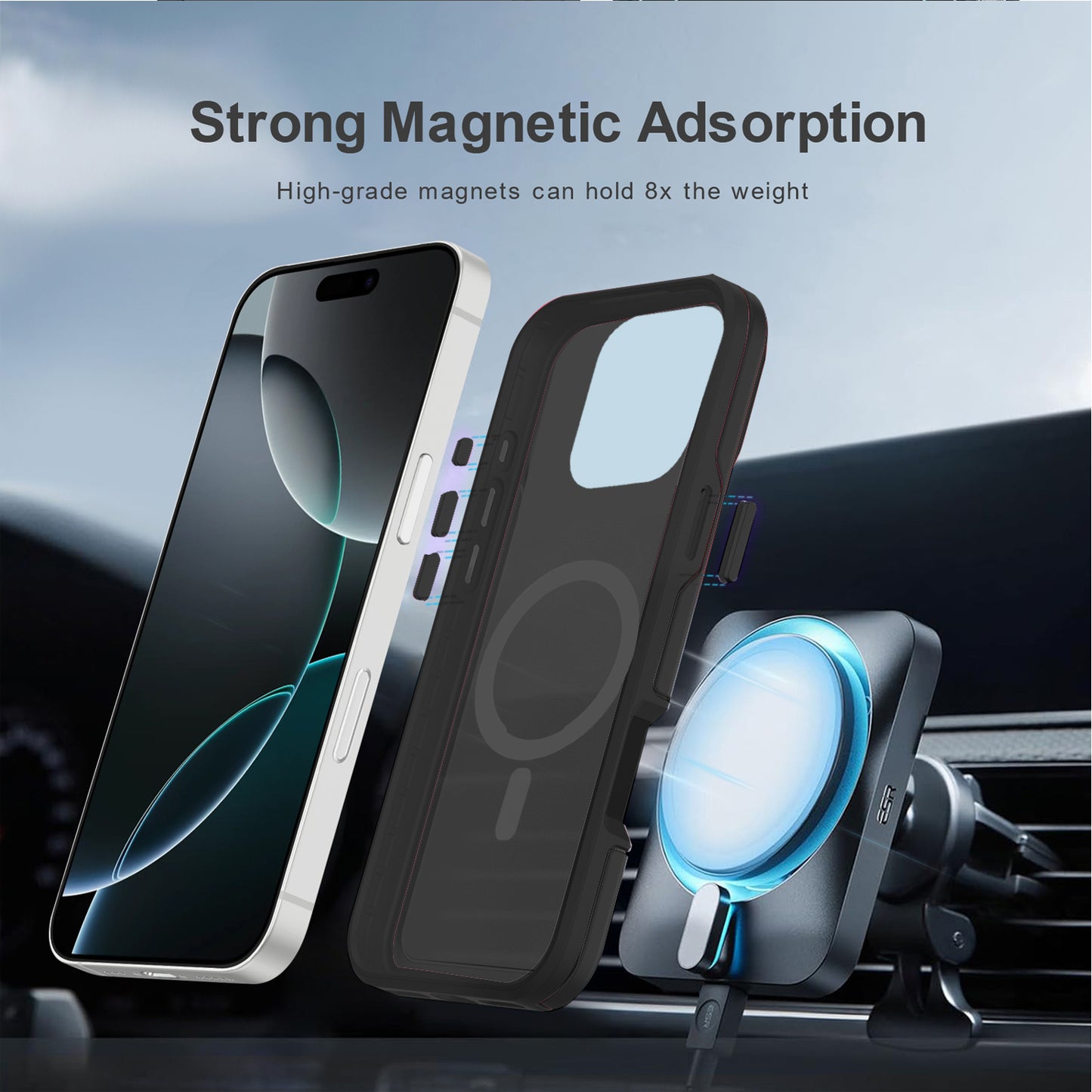 LuxuryKase Shockproof Transparent Matte Back Cover | Mag-Safe Compatible | Camera Protection | Soft TPU Edge | Anti-Yellowing For iPhone 16 & 17 Series