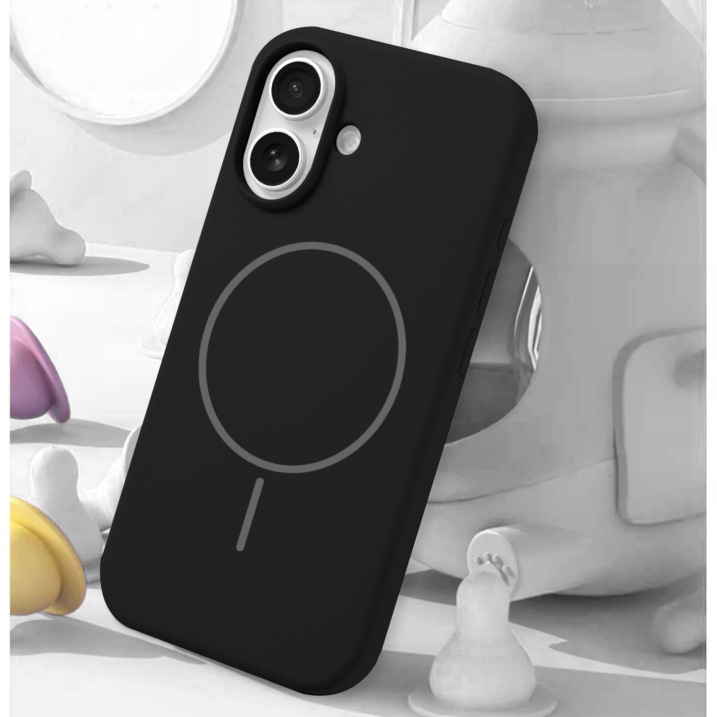 LuxuryKase Silicone Magnetic Case with Soft Microfiber Lining | Mag-Safe Support | Shockproof Protective Cover | Precise Cutouts | Slim Fit Design For iPhone 16 & 16 Plus