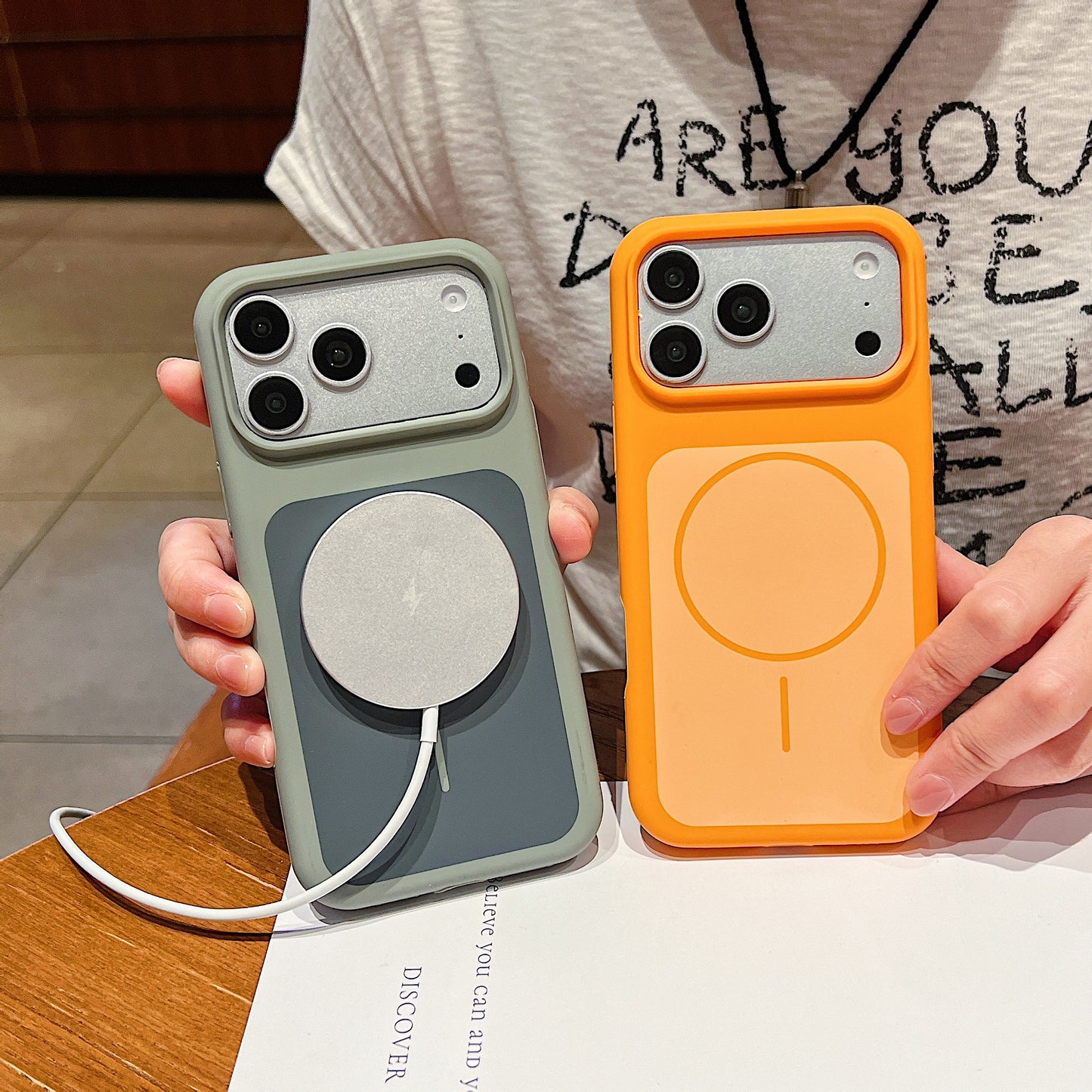 LuxuryKase Liquid Silicone Case | Dual Tone Colour Matte Finish | MagSafe Compatible | Microfiber Lining Inside | ShockProof & Raised Camera Protection For iPhone
