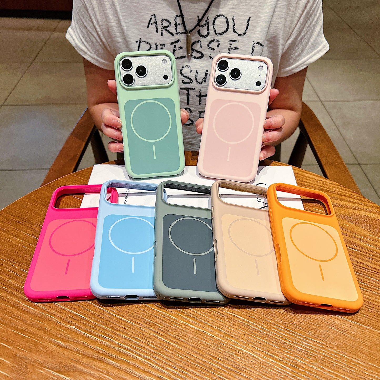 LuxuryKase Liquid Silicone Case | Dual Tone Colour Matte Finish | MagSafe Compatible | Microfiber Lining Inside | ShockProof & Raised Camera Protection For iPhone