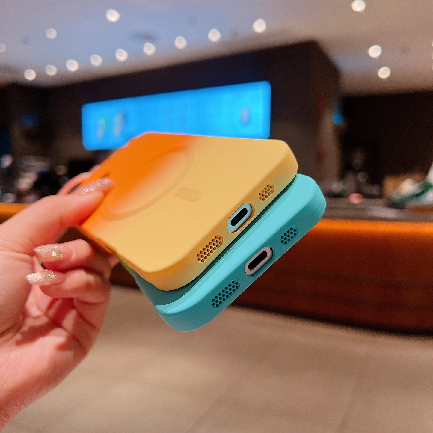 LuxuryKase Gradient Compatible Case for iPhone 16 | Soft Silicone Shockproof Cover with Camera Protection | Slim Lightweight Design | Smooth Touch & Durable