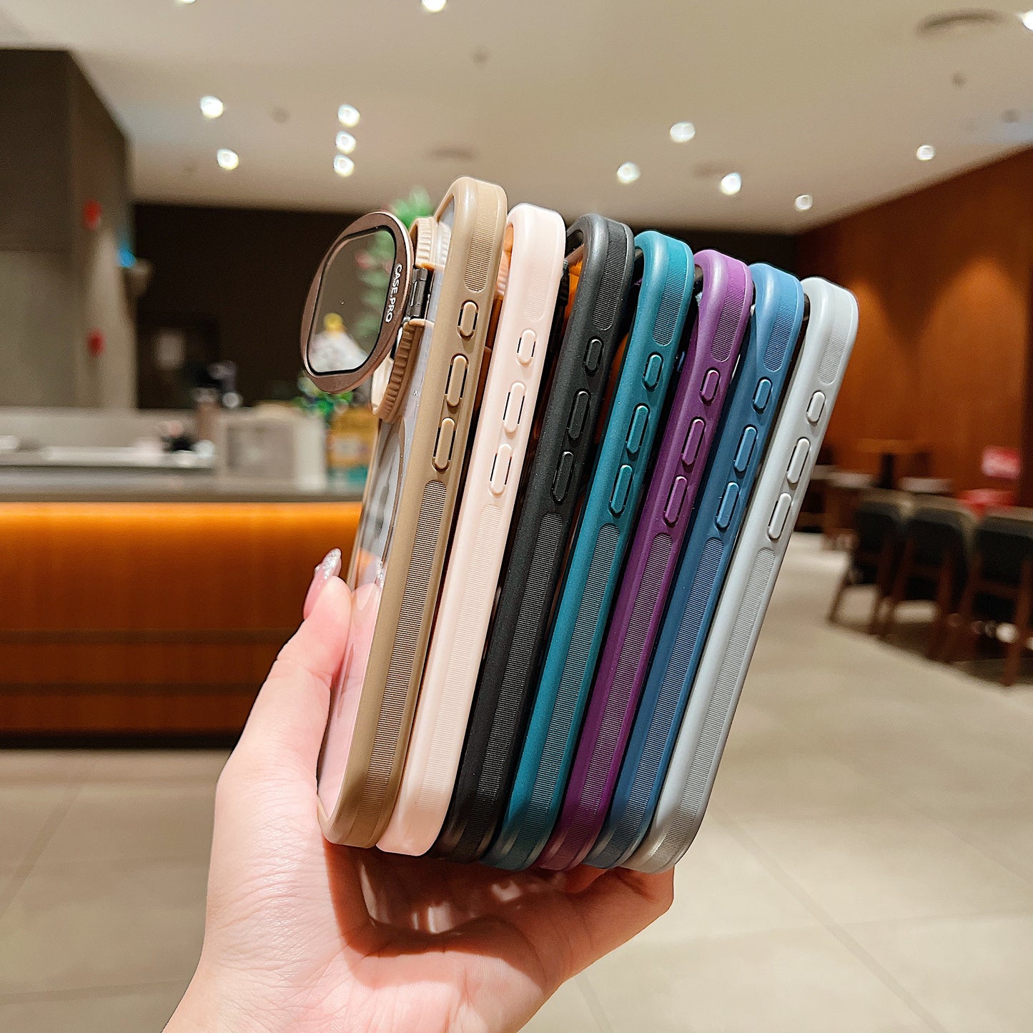 LuxuryKase Magnetic Transparent Back Case | Shockproof Hard PC Bumper Cover with Camera Lens Guard Kickstand | Mag-Safe Support For iPhone