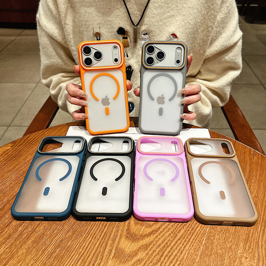 LuxuryKase Frosted Clear Mag-Safe Case | Translucent Matte Back | Soft TPU Bumper + Hard PC Back | Raised Camera Protection | Wireless Charging Compatible For iPhone & Samsung Series