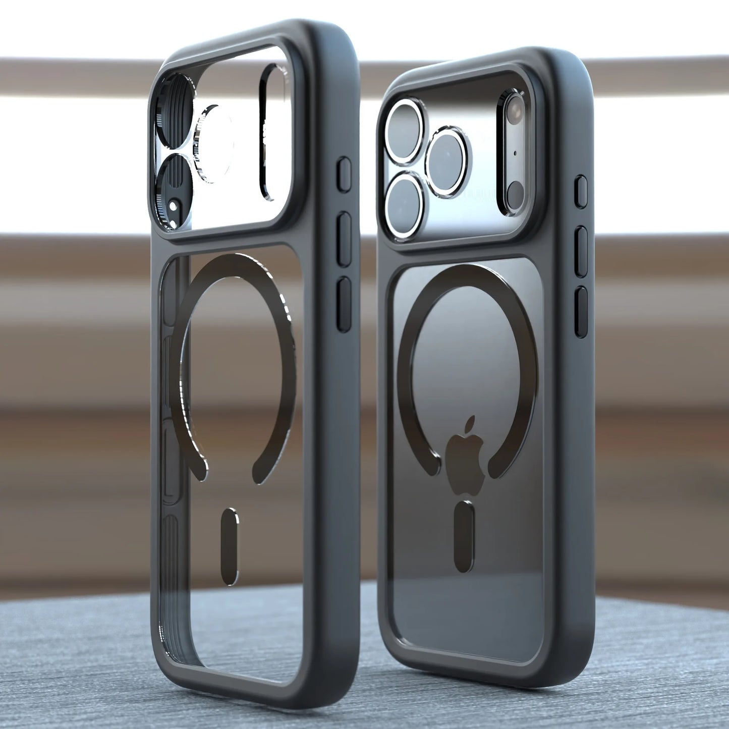 LuxuryKase Ultra-Hybrid MagSafe Clear Case | Crystal Transparent Back | Soft TPU Bumper & Hard PC Back | 360° Slim Shockproof Protection | Metallic Finish Buttons For iPhone 17 & 17 Pro Series