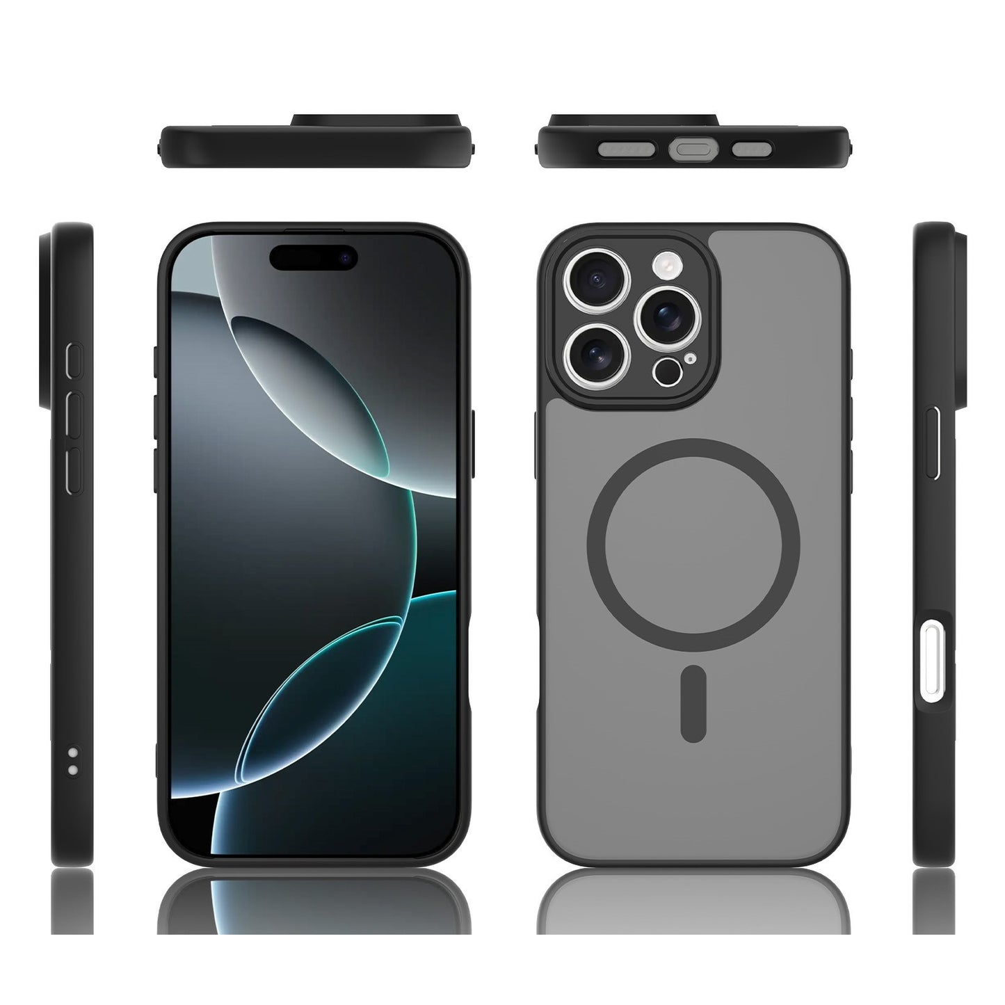 LuxuryKase Hybrid Shockproof Translucent Case | Matte Frosted Hard Back with Soft Edges | Full Camera Protection Bumper | Compatible with MagSafe | TPU & PC For iPhone & Samsung Series