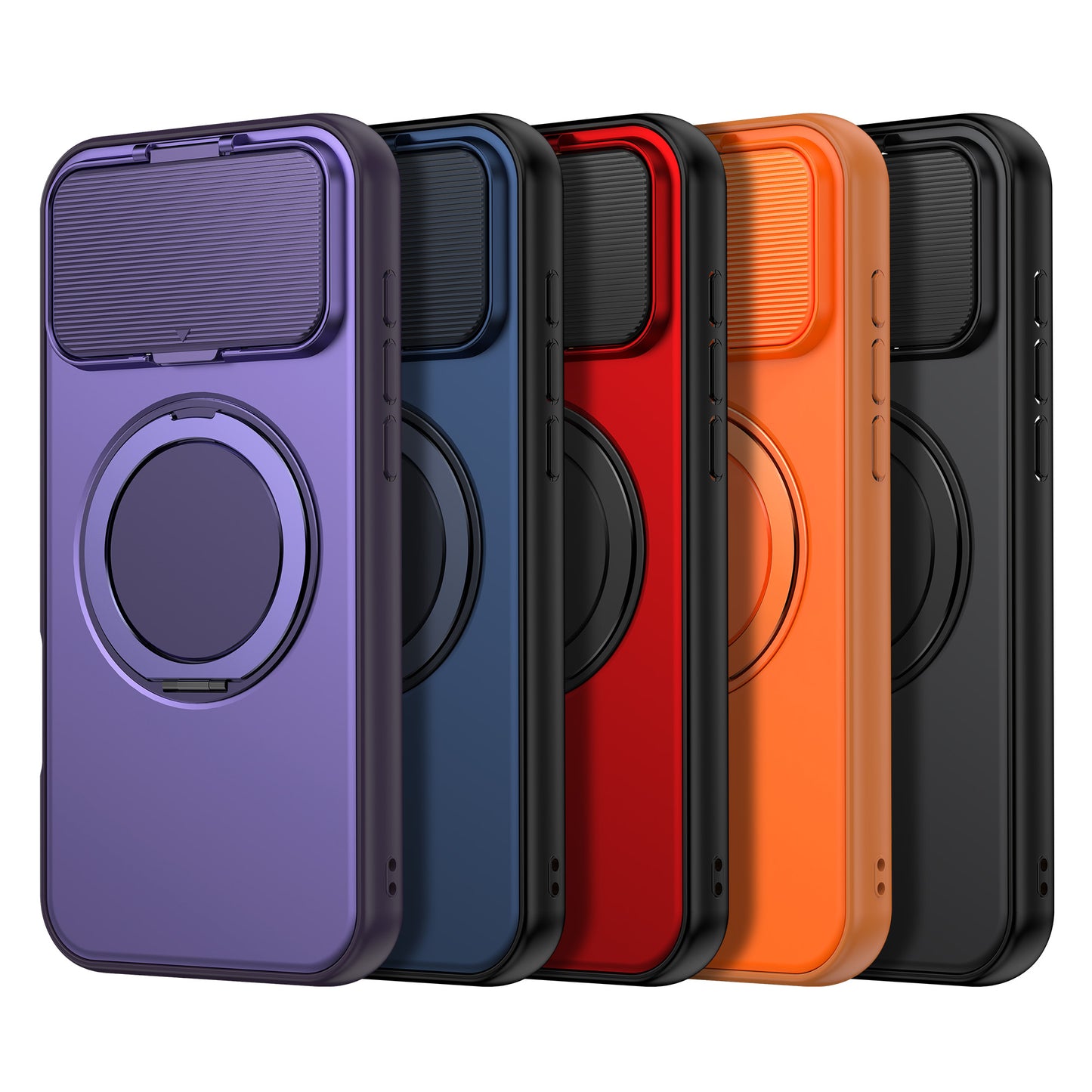 LuxuryKase Tough Armour Magnetic Case | 360° Rotating Ring Stand | Flip Camera Protection Cover | Raised Edges | Drop Protection | MagSafe Compatible For iPhone & Samsung Series