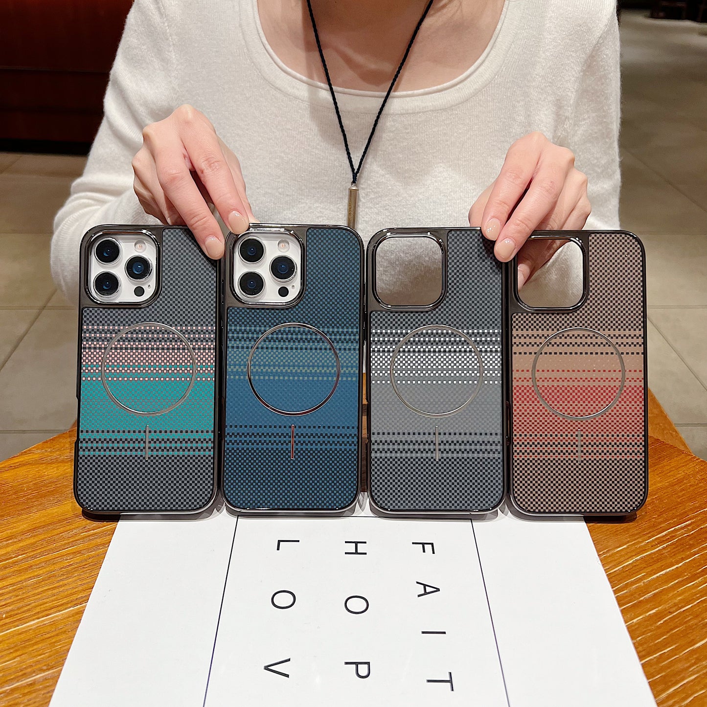 LuxuryKase Carbon Fiber Magnetic Case | Compatible with Mag-Safe | Slim Shockproof Protective Cover | Precise Cutouts & Anti-Scratch | Wireless Charging Support For iPhone & Samsung