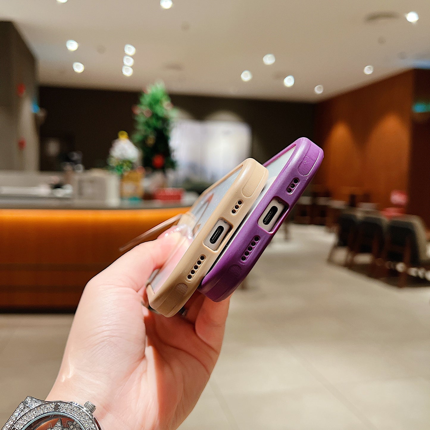 LuxuryKase Magnetic Transparent Back Case | Shockproof Hard PC Bumper Cover with Camera Lens Guard Kickstand | Mag-Safe Support For iPhone