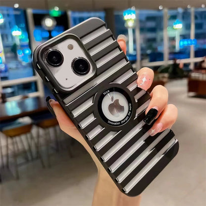 LuxuryKase LK165 Logo Hole Mag-Safe Heat Dissipation Breathable Hard Case Cover For iPhone