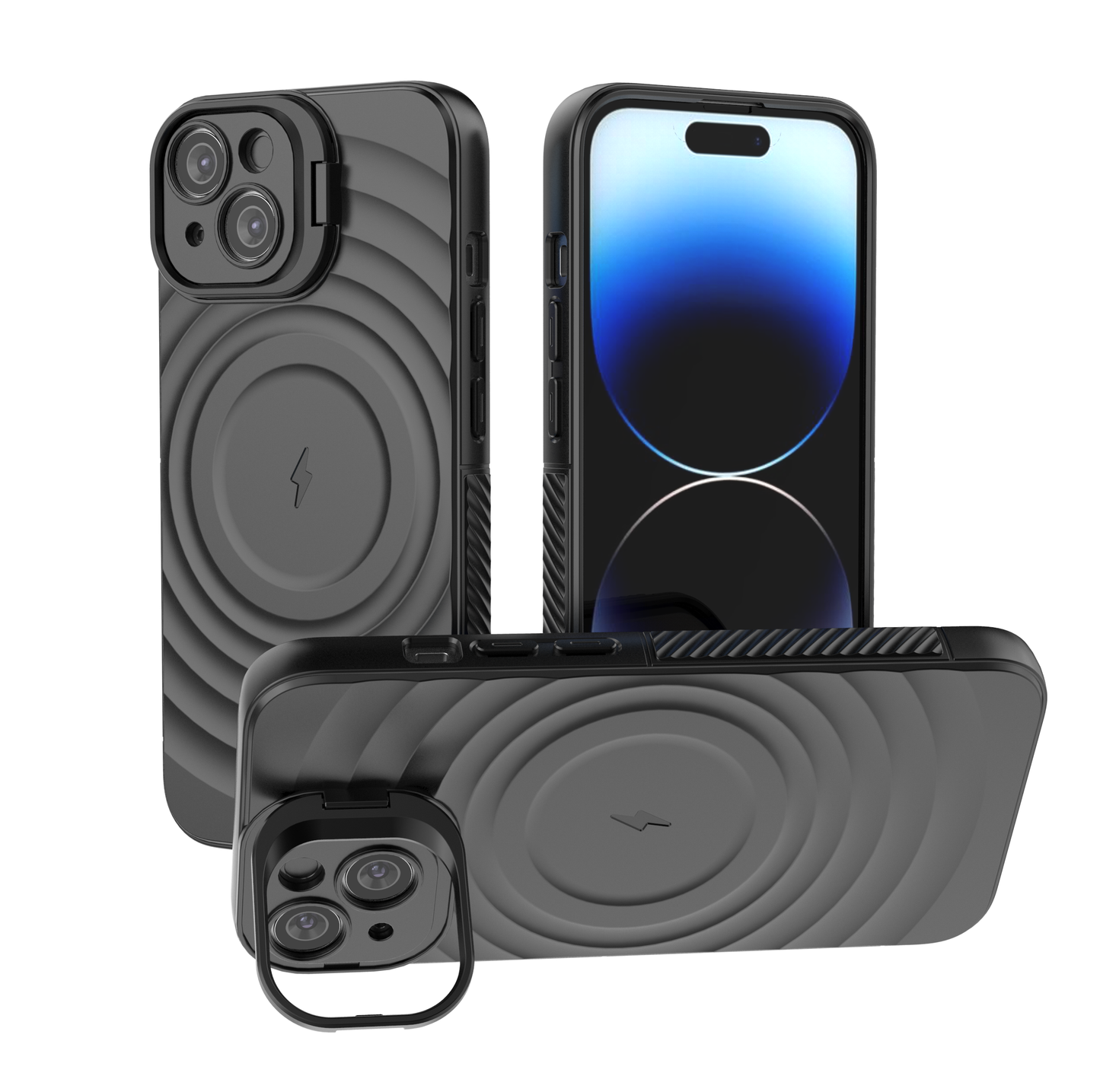 LuxuryKase Shockproof Case with Ripple Pattern | Inner Velvet Fabric Lining | Protective Cover & Wireless Charging Case for iPhone & Samsung Series