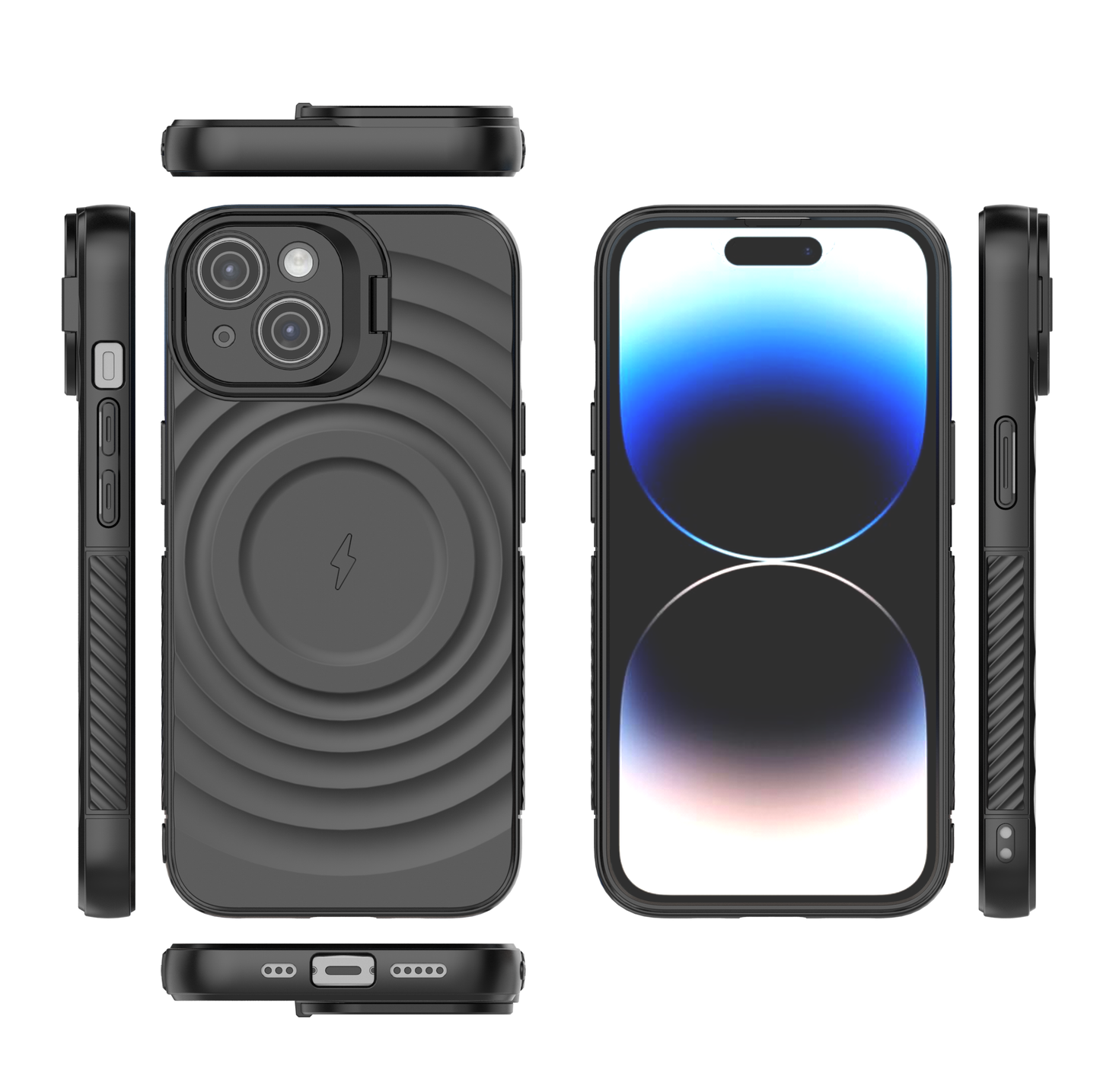 LuxuryKase Shockproof Case with Ripple Pattern | Inner Velvet Fabric Lining | Protective Cover & Wireless Charging Case for iPhone & Samsung Series