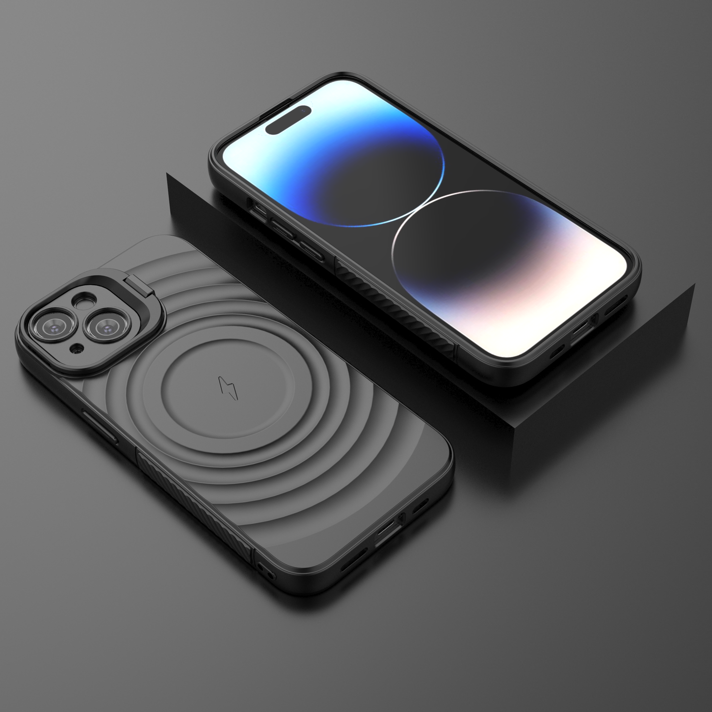 LuxuryKase Shockproof Case with Ripple Pattern | Inner Velvet Fabric Lining | Protective Cover & Wireless Charging Case for iPhone & Samsung Series