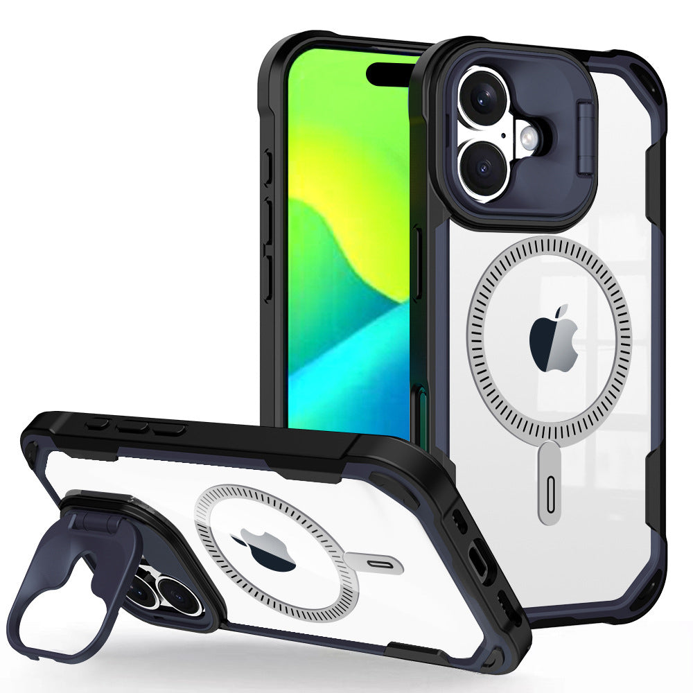 LuxuryKase LK164 Invisible Stand Transparent Magnetic Mag-Safe Wireless Charger Case Cover For iPhone