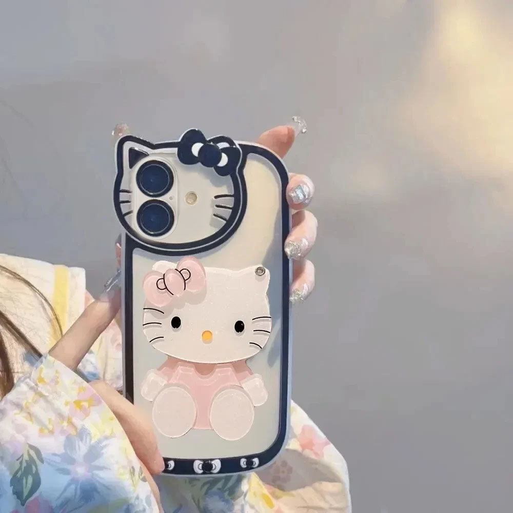 LuxuryKase LK163 Cute Kitty 3D Mirror Case Cover For iPhone