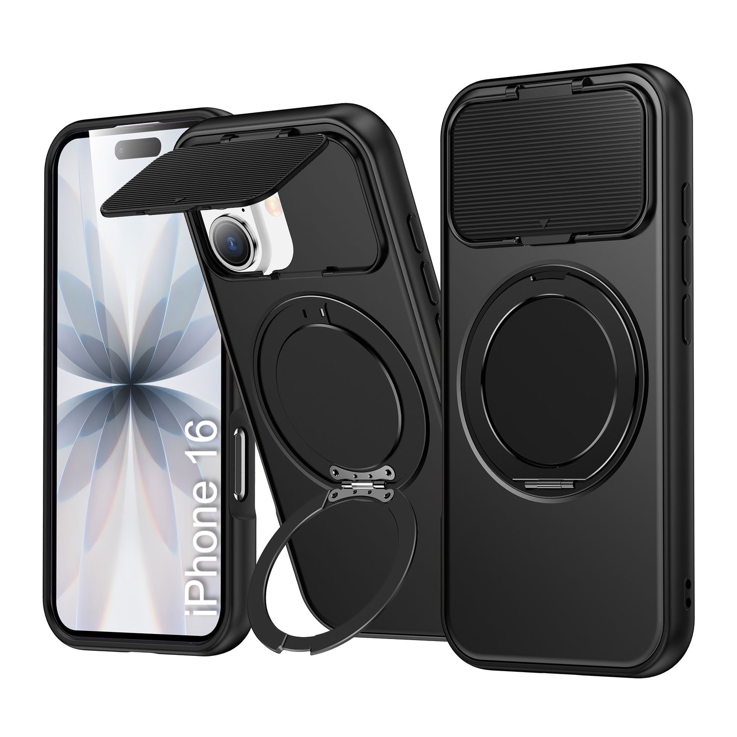 LuxuryKase Tough Armour Magnetic Case | 360° Rotating Ring Stand | Flip Camera Protection Cover | Raised Edges | Drop Protection | MagSafe Compatible For iPhone & Samsung Series