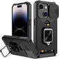 LuxuryKase Shockproof Armor Case | Slide Camera Cover | Hidden Card Slot | Rotating Ring Kickstand | Magnetic Car Mount Support | Military Grade Protection For iPhone & Samsung