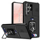 LuxuryKase Shockproof Armor Case | Slide Camera Cover | Hidden Card Slot | Rotating Ring Kickstand | Magnetic Car Mount Support | Military Grade Protection For iPhone & Samsung