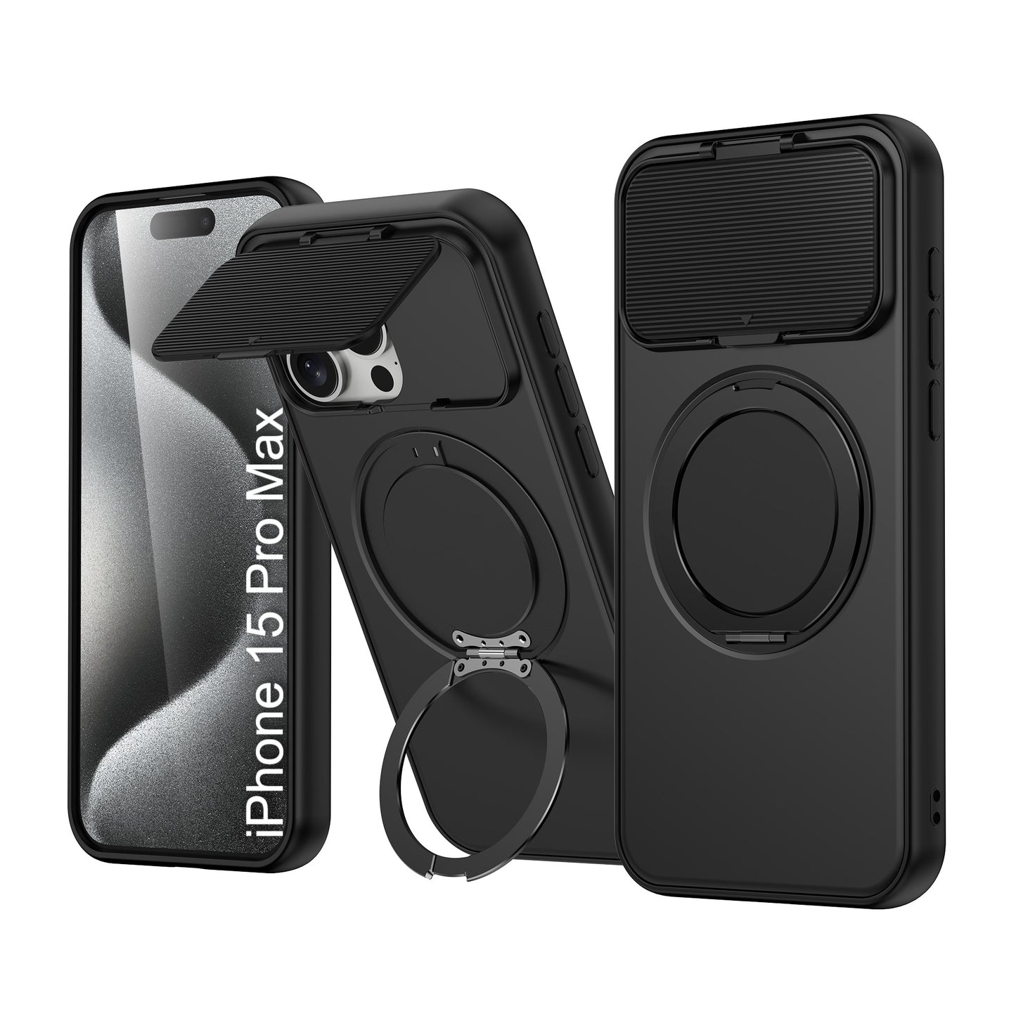LuxuryKase Tough Armour Magnetic Case | 360° Rotating Ring Stand | Flip Camera Protection Cover | Raised Edges | Drop Protection | MagSafe Compatible For iPhone & Samsung Series