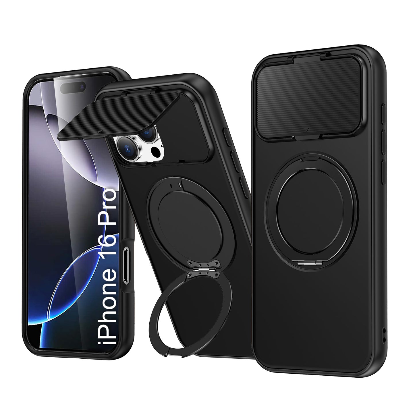 LuxuryKase Tough Armour Magnetic Case | 360° Rotating Ring Stand | Flip Camera Protection Cover | Raised Edges | Drop Protection | MagSafe Compatible For iPhone & Samsung Series