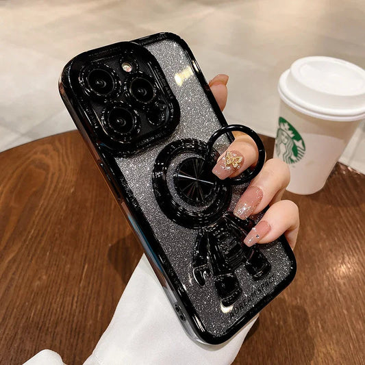 LuxuryKase LK135 Plating bling Astronaut Folding Stand Case For iPhone
