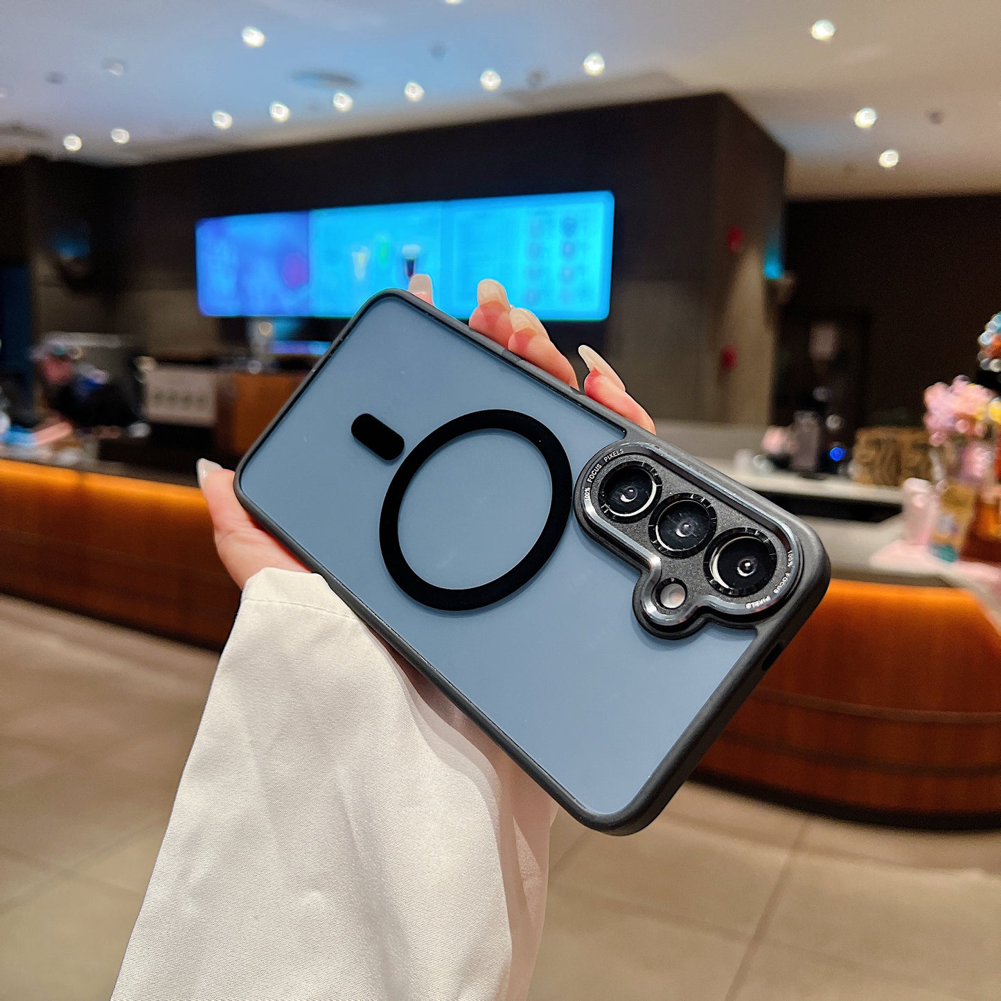 LuxuryKase Magnetic Clear Case | Mag-Safe Compatible | Slim Protective Cover | Shockproof Bumper | Anti Yellow Transparent Back | Camera Guard Design For iPhone