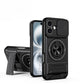 LuxuryKase Magnetic Armour Case | MagSafe Compatible | Sliding Camera Cover | 360° Finger Ring Holder | Built-In Bracket Stand | Hard PC Back & Soft TPU Bumper For iPhone & Samsung Series