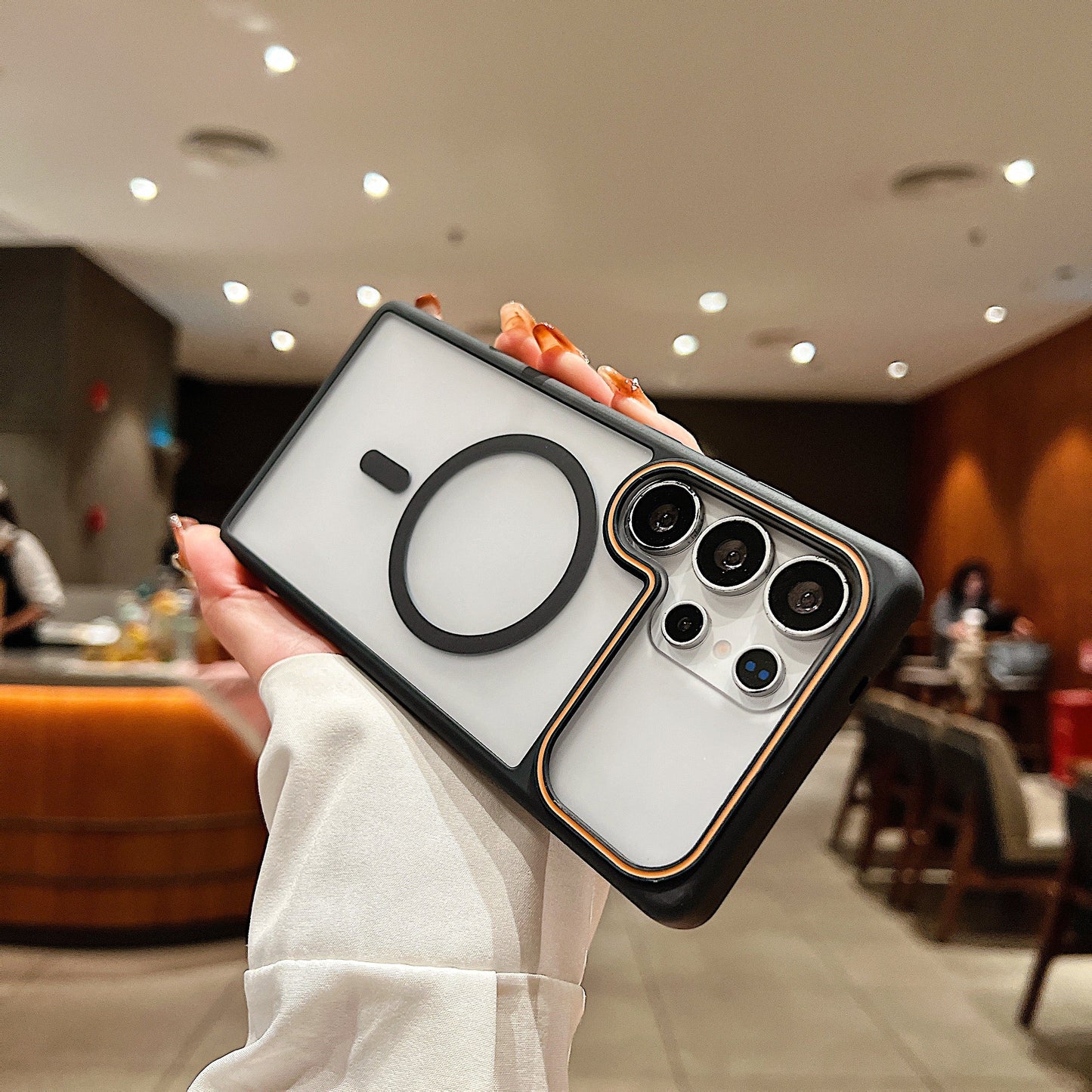 LuxuryKase Frosted Clear Mag-Safe Case | Translucent Matte Back | Soft TPU Bumper + Hard PC Back | Raised Camera Protection | Wireless Charging Compatible For iPhone & Samsung Series