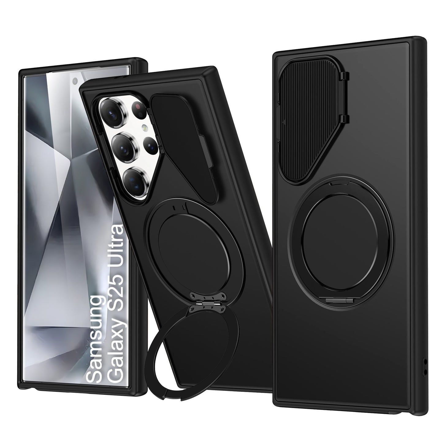 LuxuryKase Tough Armour Magnetic Case | 360° Rotating Ring Stand | Flip Camera Protection Cover | Raised Edges | Drop Protection | MagSafe Compatible For iPhone & Samsung Series