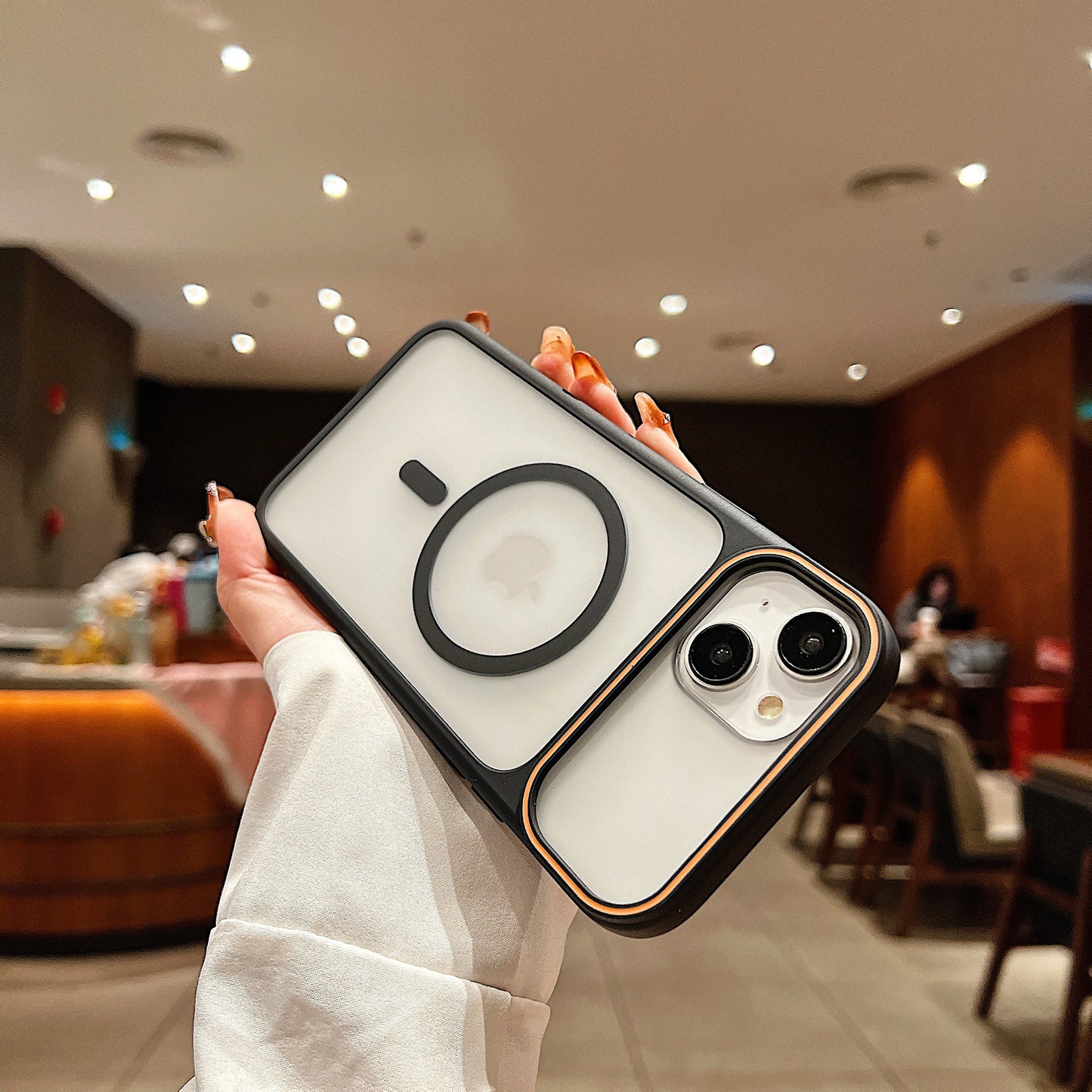 LuxuryKase Frosted Clear Mag-Safe Case | Translucent Matte Back | Soft TPU Bumper + Hard PC Back | Raised Camera Protection | Wireless Charging Compatible For iPhone & Samsung Series