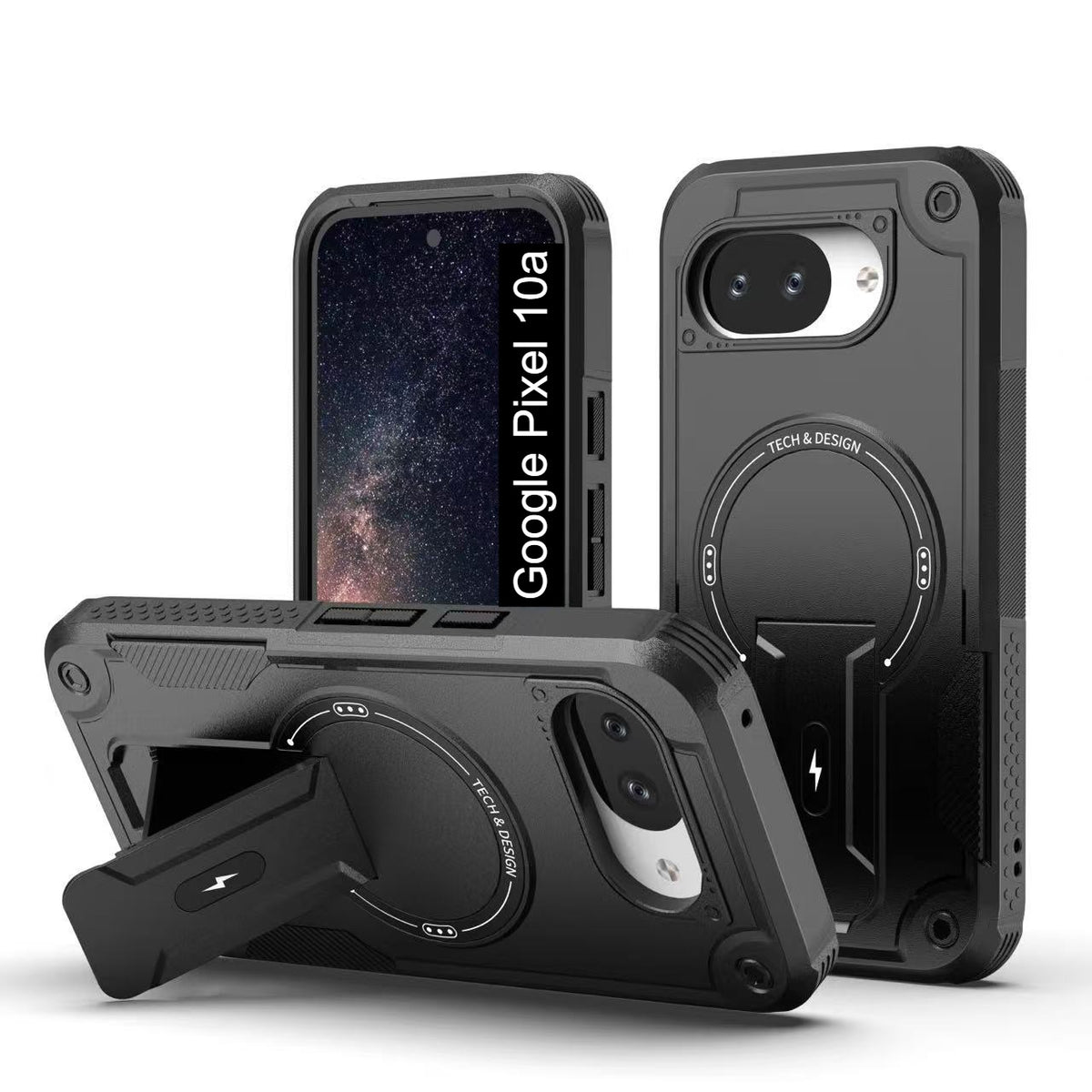 US LITE Back Cover with Portable Kickstand | Mag-Safe Compatible Magnetic Case | Shockproof Military Grade Protection | Rugged Armor Design Phone Cover For iPhone & Samsung