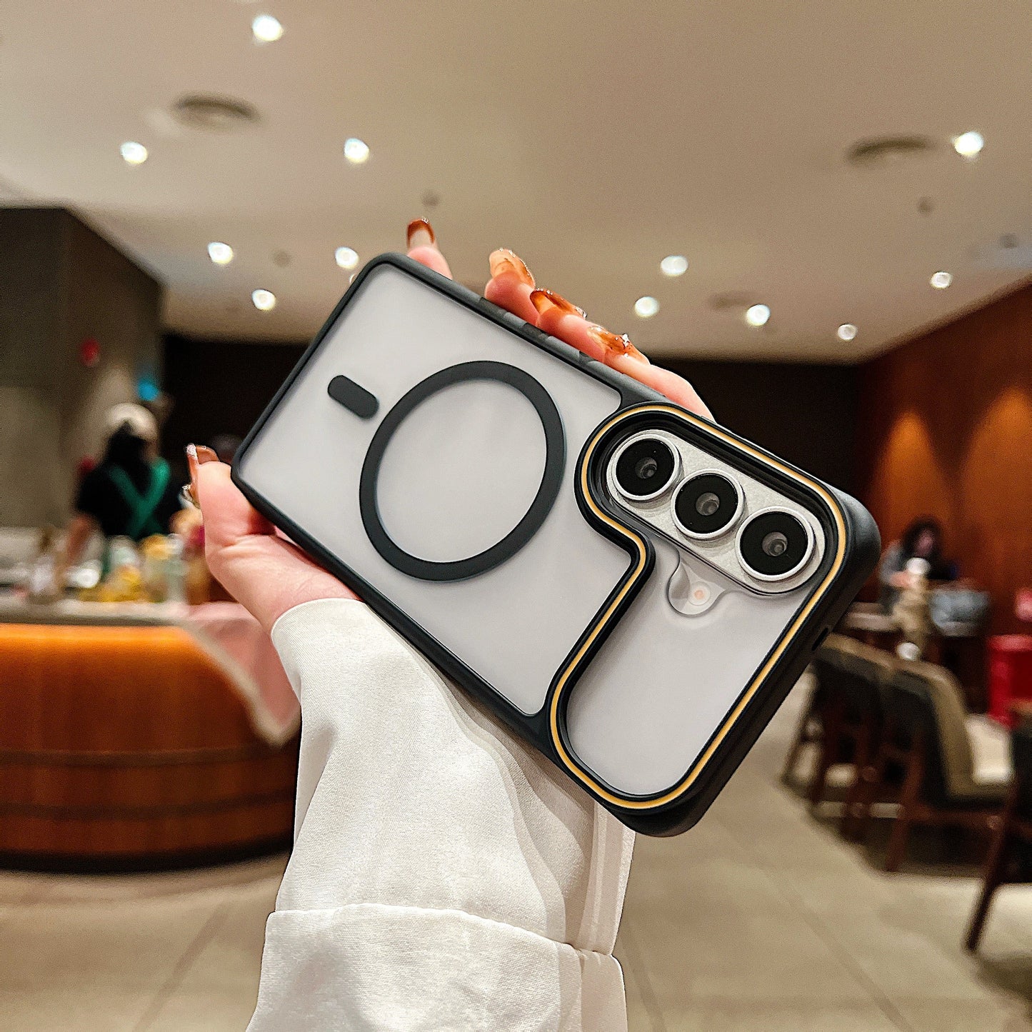 LuxuryKase Frosted Clear Mag-Safe Case | Translucent Matte Back | Soft TPU Bumper + Hard PC Back | Raised Camera Protection | Wireless Charging Compatible For iPhone & Samsung Series