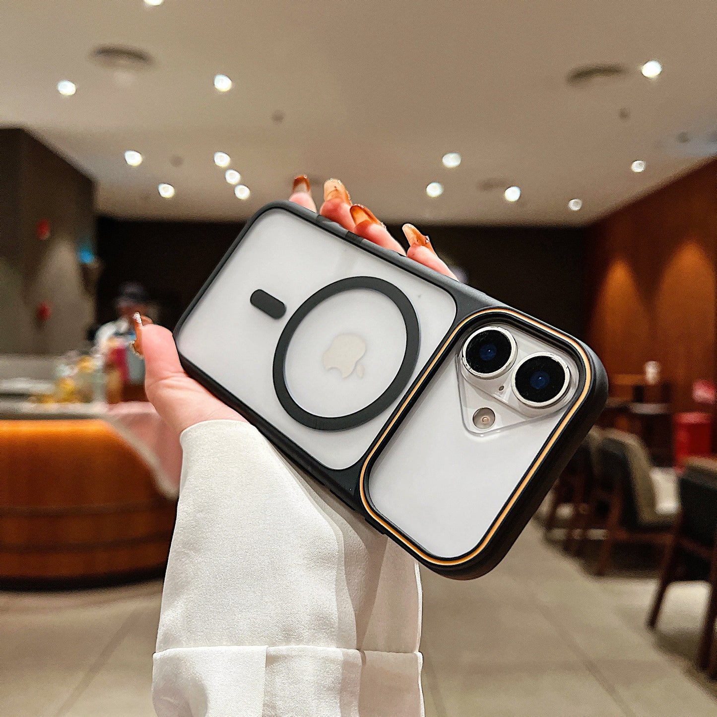 LuxuryKase Frosted Clear Mag-Safe Case | Translucent Matte Back | Soft TPU Bumper + Hard PC Back | Raised Camera Protection | Wireless Charging Compatible For iPhone & Samsung Series