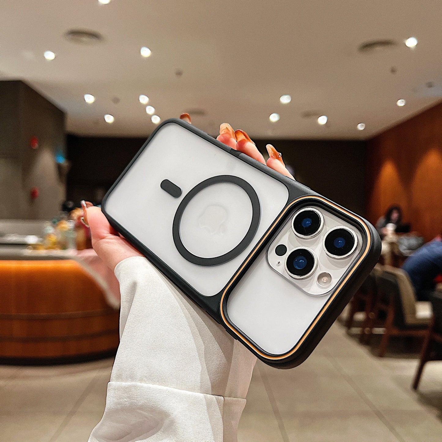 LuxuryKase Frosted Clear Mag-Safe Case | Translucent Matte Back | Soft TPU Bumper + Hard PC Back | Raised Camera Protection | Wireless Charging Compatible For iPhone & Samsung Series