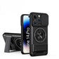 LuxuryKase Magnetic Armour Case | MagSafe Compatible | Sliding Camera Cover | 360° Finger Ring Holder | Built-In Bracket Stand | Hard PC Back & Soft TPU Bumper For iPhone & Samsung Series