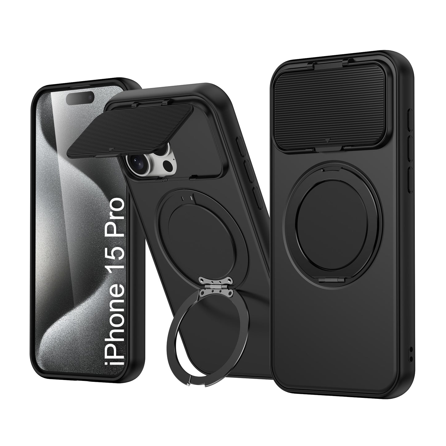 LuxuryKase Tough Armour Magnetic Case | 360° Rotating Ring Stand | Flip Camera Protection Cover | Raised Edges | Drop Protection | MagSafe Compatible For iPhone & Samsung Series